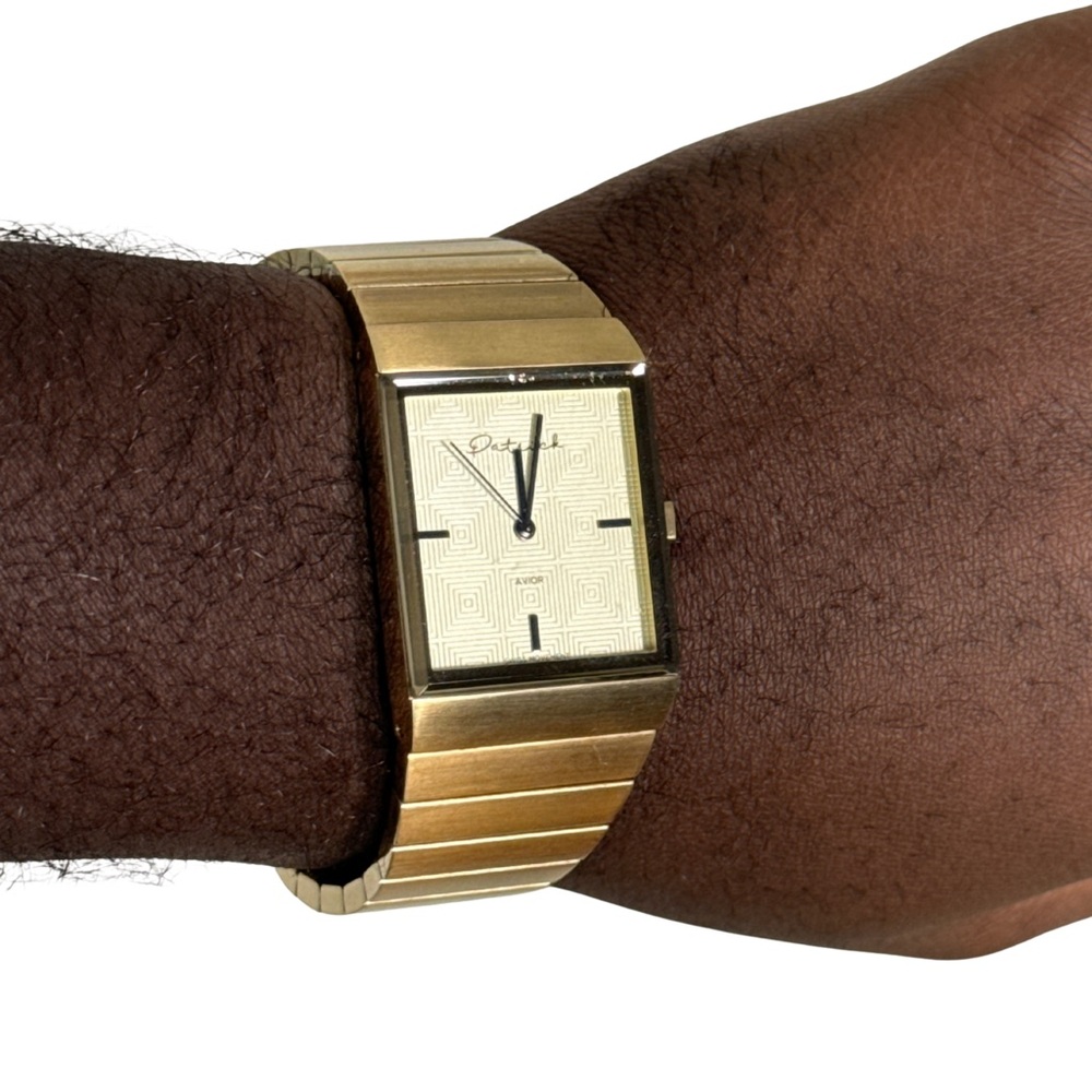 Gold Rectangular Men's Watch - Picture 2 of 4